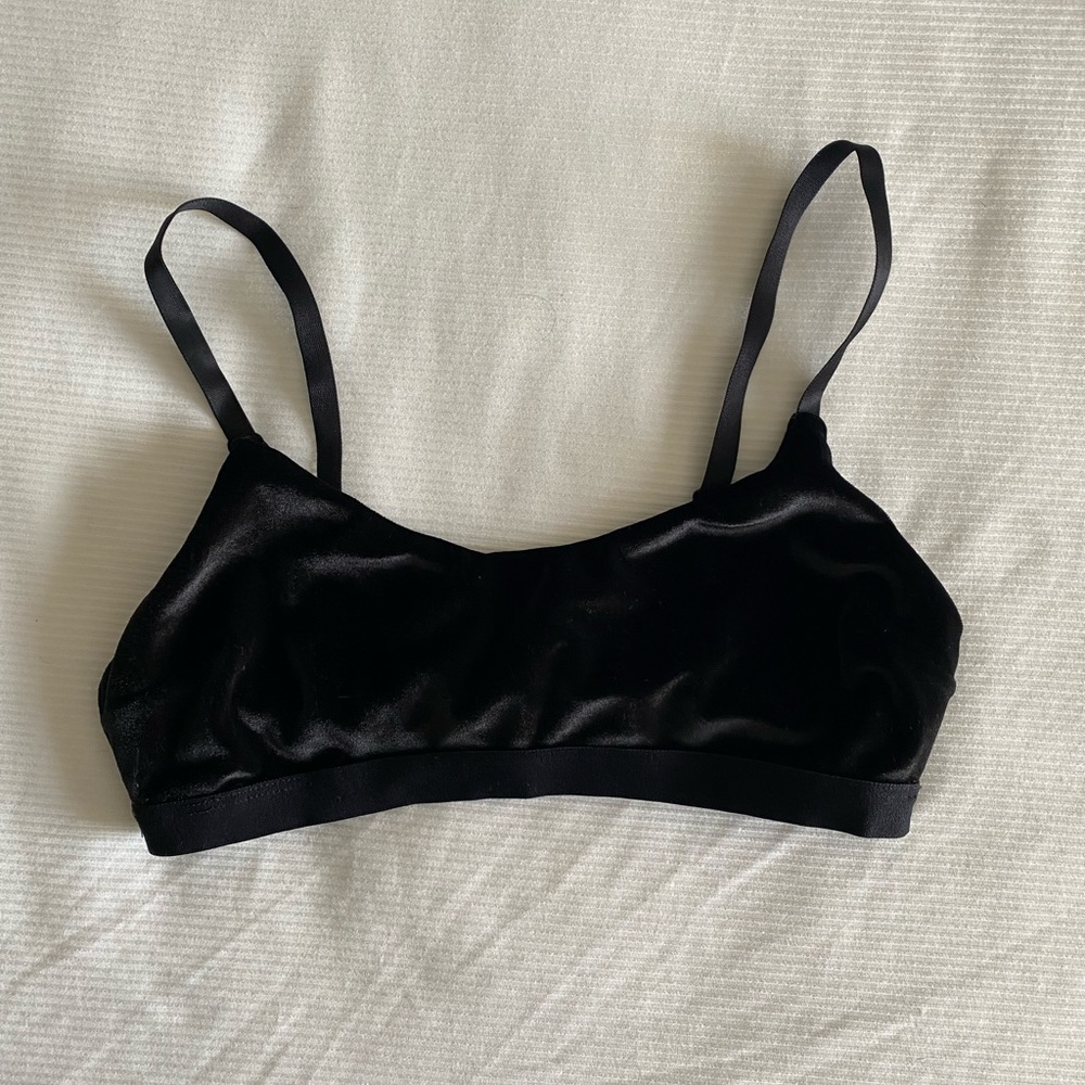 Black velvet bralette